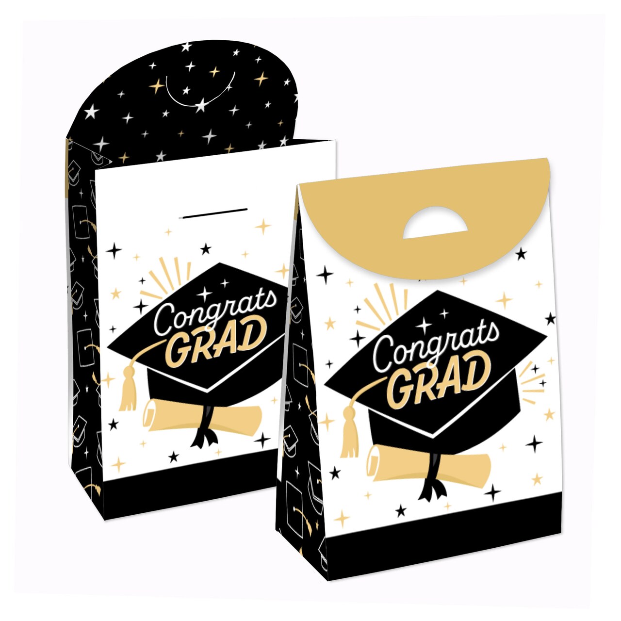 Big Dot of Happiness Goodbye High School, Hello College - Graduation Gift Favor Bags - Party Goodie Boxes - Set of 12